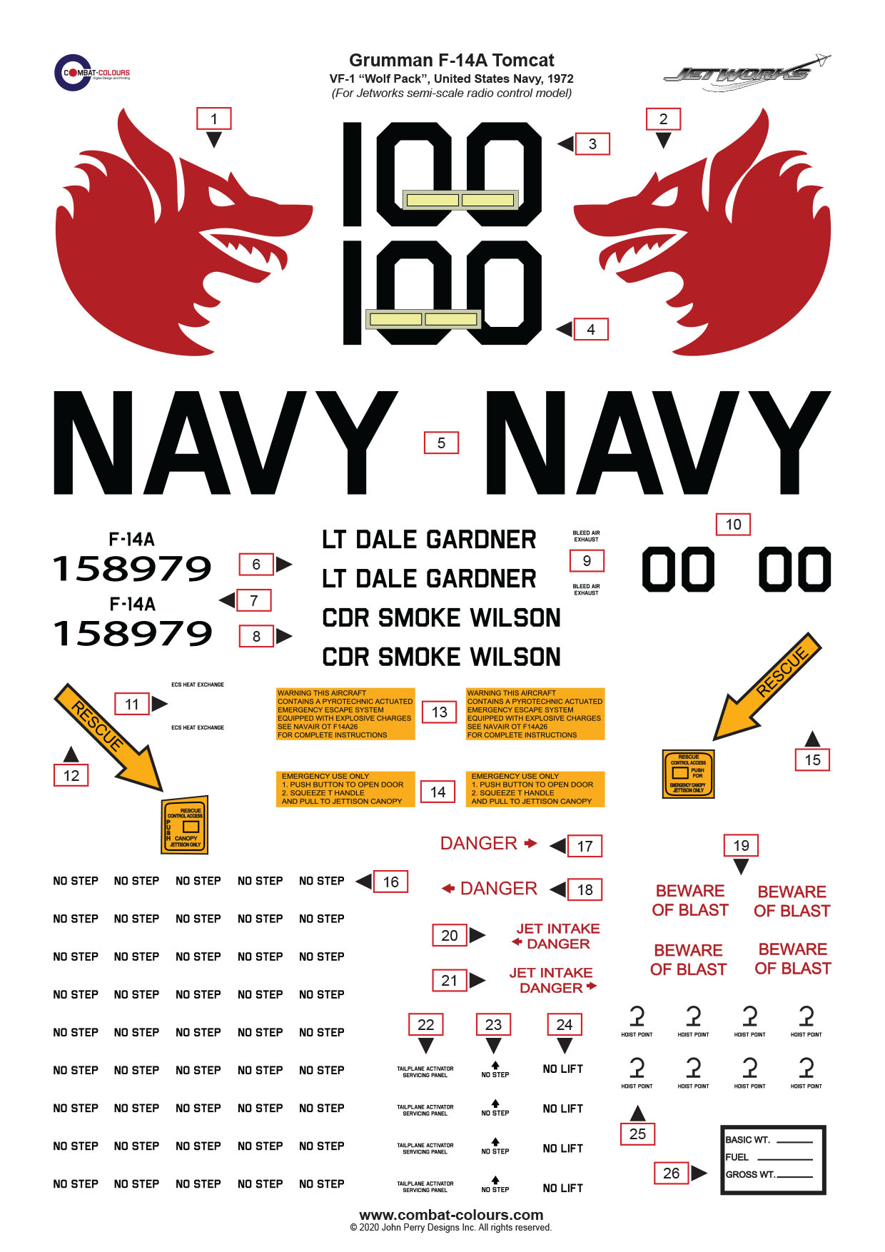 Decals – VF-1 ‘Wolf Pack’ – Combat Colours